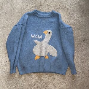 Aelfric Eden Blue Sweater with Goose Motif